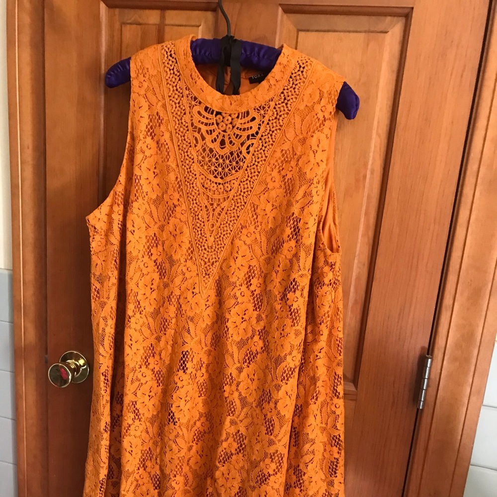 Torrid NWT GOLDEN ORANGE YELLOW LACE TRAPEZE DRESS